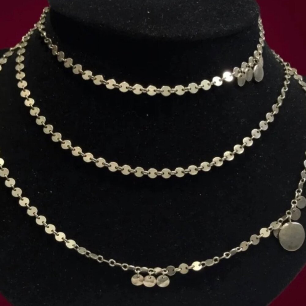 Silpada 925 Sterling Silver 42 Inches Long Confetti Disc Cha Cha Charm Necklace